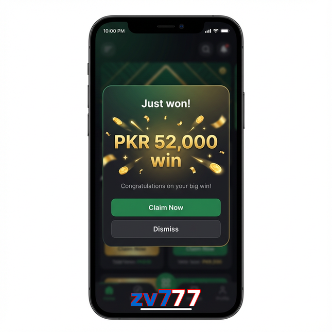 Main screen of Zv777 win page for PK players